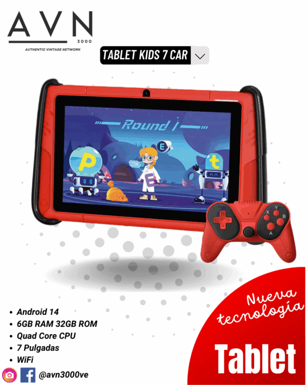 tablet 7 kids car android 15 6gb ram 32gb rom wifi + controles tablet 7 kids car android 15 6gb ram 32gb rom wifi + controles