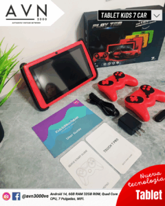 🚀👨👩👧👦Tablet Android Kids Car 7" AVN3000: Forro Resistente, Batería 6000mAh + Controles🎮 🔋 tablet 7 kids car android 15 6gb ram 32gb rom wifi + controles