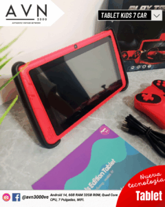 🚀👨👩👧👦Tablet Android Kids Car 7" AVN3000: Forro Resistente, Batería 6000mAh + Controles🎮 🔋 tablet 7 kids car android 15 6gb ram 32gb rom wifi + controles
