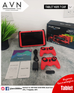 🚀👨👩👧👦Tablet Android Kids Car 7" AVN3000: Forro Resistente, Batería 6000mAh + Controles🎮 🔋 tablet 7 kids car android 15 6gb ram 32gb rom wifi + controles