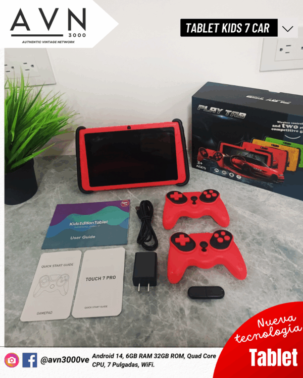 tablet 7 kids car android 15 6gb ram 32gb rom wifi + controles tablet 7 kids car android 15 6gb ram 32gb rom wifi + controles