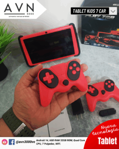 🚀👨👩👧👦Tablet Android Kids Car 7" AVN3000: Forro Resistente, Batería 6000mAh + Controles🎮 🔋 tablet 7 kids car android 15 6gb ram 32gb rom wifi + controles