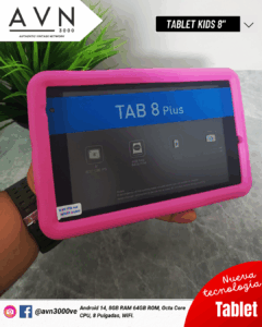 📚🎮Tablet Android Estudio/Juego Kids 8": 8GB RAM, OctaCore, 12 Meses 🚀 tablet 8 kids android 15 8gb ram 64gb wifi accesorios