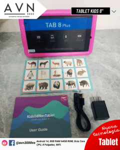 📚🎮Tablet Android Estudio/Juego Kids 8": 8GB RAM, OctaCore, 12 Meses 🚀 tablet 8 kids android 15 8gb ram 64gb wifi accesorios